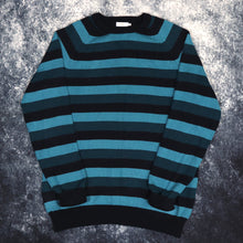 Load image into Gallery viewer, Vintage Teal &amp; Navy Striped Cotton Traders Jumper | Medium

