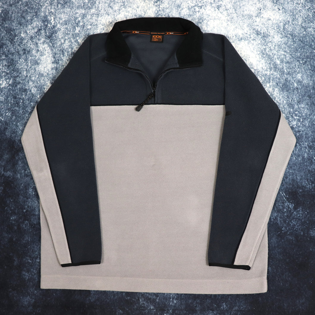 Vintage Two Tone Colour Block 1/4 Zip Fleece Sweatshirt | XXL