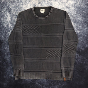 Vintage Washed Black Quiksilver Jumper | Large