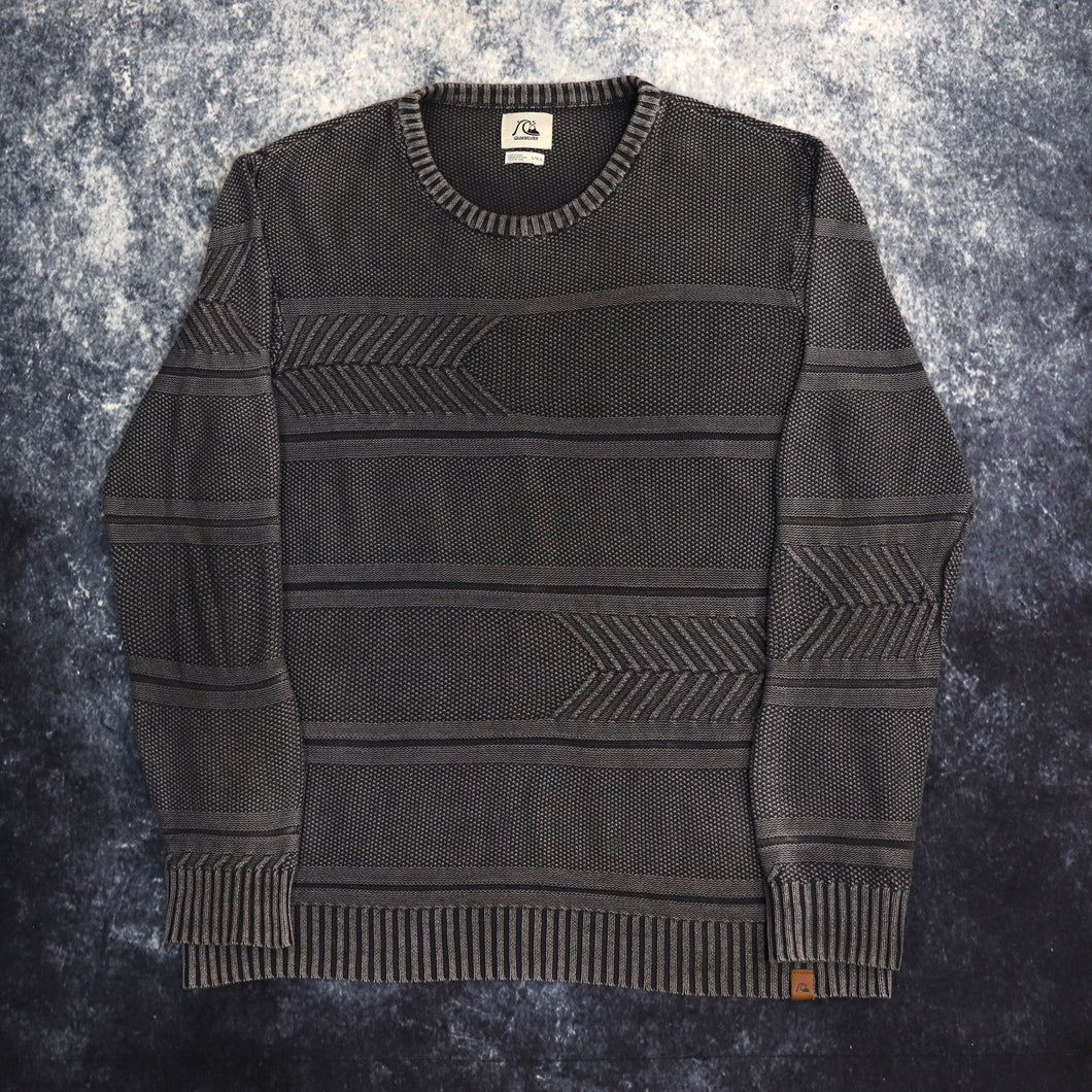 Vintage Washed Black Quiksilver Jumper | Large