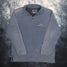 Load image into Gallery viewer, Vintage Washed Blue Weird Fish 1/4 Zip Sweatshirt | Large
