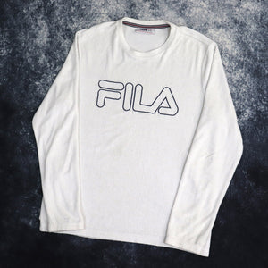 Vintage White Fila Towelling Sweatshirt | Medium