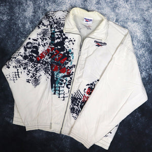 Vintage 90's White Reebok Windbreaker Jacket | Medium