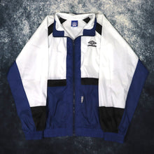Load image into Gallery viewer, Vintage White, Blue &amp; Black Umbro Windbreaker Jacket | XXL
