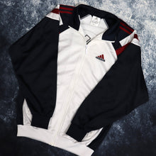 Load image into Gallery viewer, Vintage White &amp; Navy Adidas Track Jacket | Small
