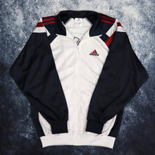 Load image into Gallery viewer, Vintage White &amp; Navy Adidas Track Jacket | Small
