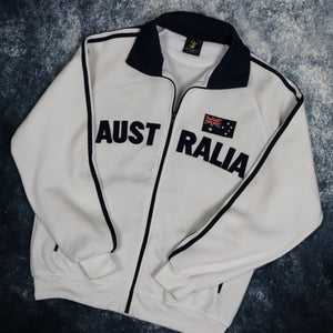 Vintage White & Navy Australia Zip Up Sweatshirt