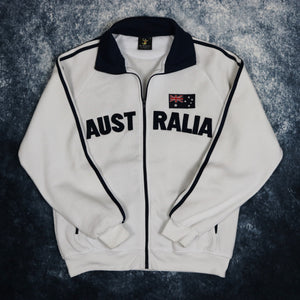 Vintage White & Navy Australia Zip Up Sweatshirt