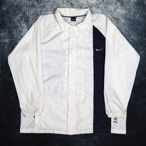 Vintage White & Navy Nike Windbreaker Jacket | 4XL