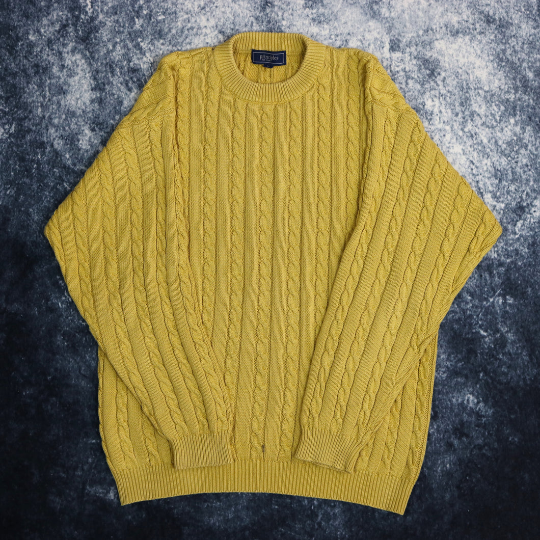 Vintage Yellow Cable Knit Style Jumper