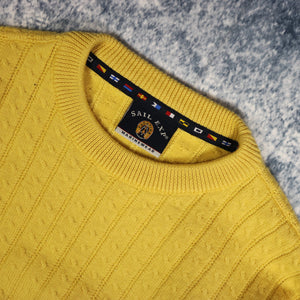 Vintage 90's Yellow Sail Exp Yachting Jumper | Size 8