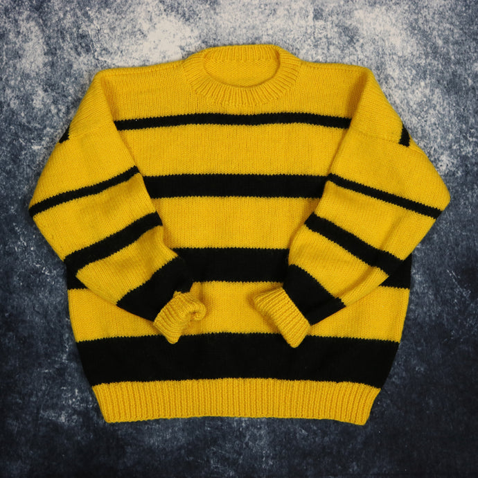 Vintage Yellow & Black Striped Jumper