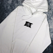 Load image into Gallery viewer, White Skull &amp; Crossbones Pirate Flag Hoodie
