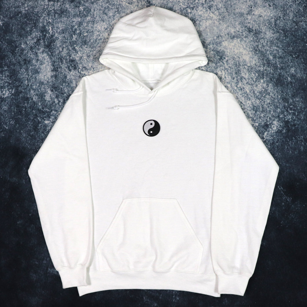 White Small Yin Yang Hoodie